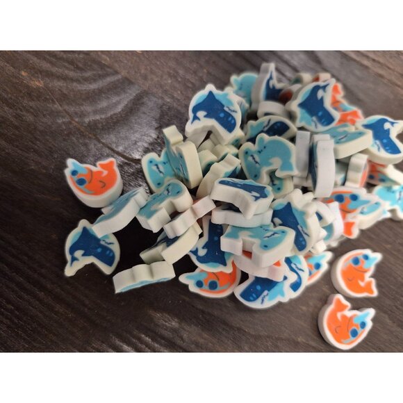 Mini Sharks Erasers - 60 Pcs Teacher Supply Math Counters Cute Ocean Theme Class - Picture 2 of 4